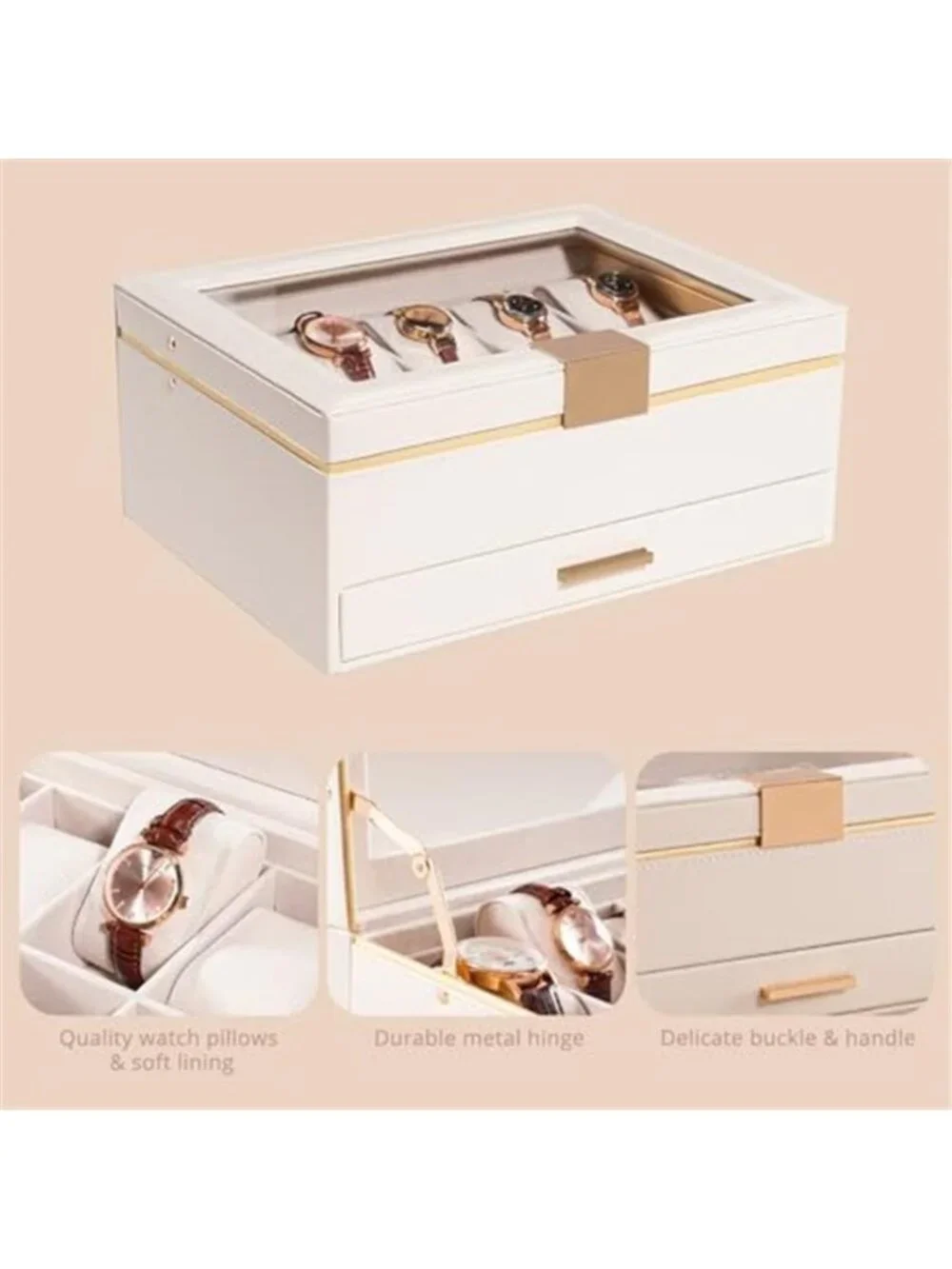Watch Case for Women, Valentine Gifts, 10 Slot Watch Display Case
